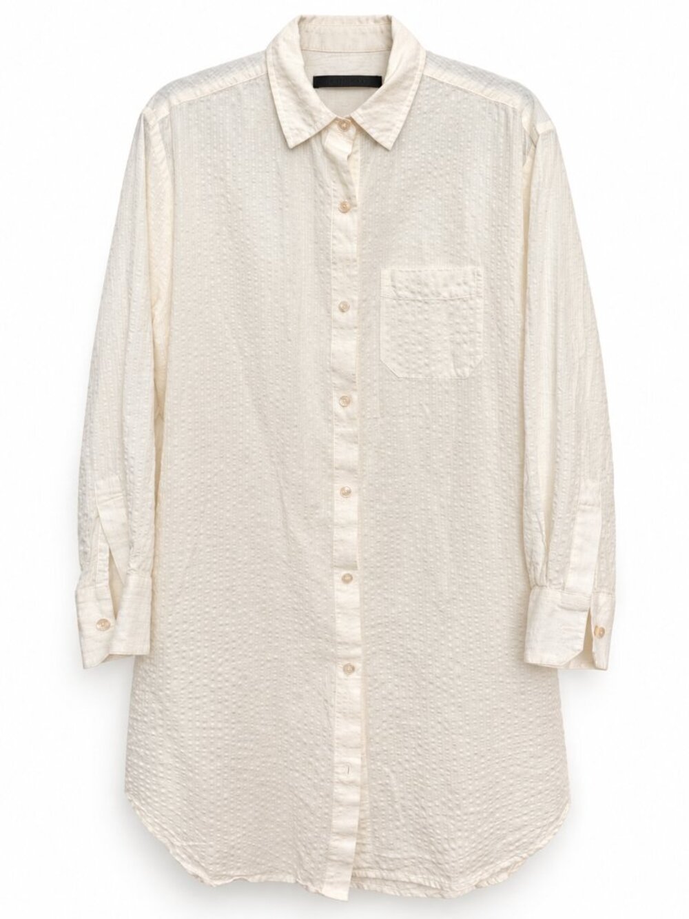 Jenni Kayne Beach Shirt Ivory XS Oversized Swim Cover Up